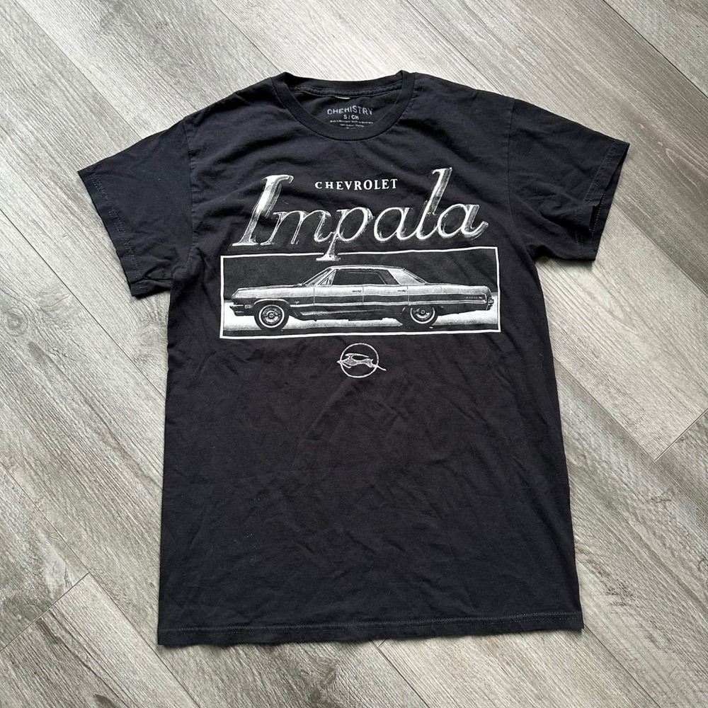 Chevrolet Impala Graphic T-Shirt Size S Black Vintage Car Chemistry